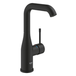 Grohe Essence New 1-gats wastafelkraan l-size m. gladde body voorsprong 12.7cm phantom black SW901520