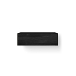 Looox Wooden Wastafelonderkast - vlak front - 1 lade - afvoer links en rechts - 100x30x46 cm - zwart SW931519