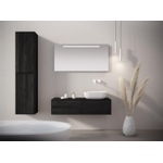 Looox Wooden Meuble sous lavabo - façade plate - 2 tiroirs - évacuation gauche et droite - 120x30x46 cm - noir SW931522