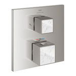 Grohe Grohtherm cube afdekset thermostaat m/omstel white s.steel SW960286