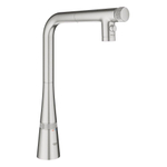 GroheZedra SmartControlkeukenmengkraan l-uitloop uittrekbare dualspray supersteel SW960319