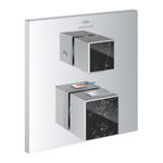 Grohe Grohtherm Cube Mitigeur douche thermostatique - partie de finition - avec inverseur - Vanilla noir SW960368