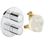 Duravit Thermostatarmaturen Afbouwdeel - inbouw bad/douchekraan - thermostatisch - rond - diameter 17cm - inclusief inbouwdeel - glans chroom SW962118