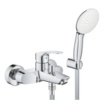 Grohe Eurosmart Badmengkraan - eengreeps - met doucheset - met omstel - chroom SW999166
