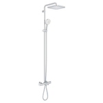 GROHE Tempesta 250 Cube Regendoucheset met badkraan - hoofddouche 25cm - vierkante handdouche - 2 straalsoorten - met thermostaatkraan - chroom SW999121