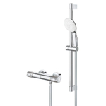 GROHE Grohtherm 1000 Performance Ensemble de douche - mitigeur thermostatique - avec rosaces - avec ensemble de douche - 60cm - douchette ronde - 2 types de jets - flexible de douche lisse - chrome SW999102
