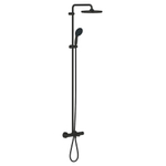 Grohe Tempesta System 250 Regendoucheset - 158.8cm - hoofddouche - 25cm - ronde handdouche - 2 straalsoorten - met thermostaatkraan - matte black (mat zwart) SW1077280