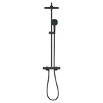 Grohe Tempesta 250 Cube Regendoucheset - hoofddouche 25cm - vierkante handdouche - 2 straalsoorten - met thermostaatkraan - matte black (mat zwart) SW1077349