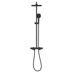 GROHE Tempesta 250 Cube Regendoucheset - hoofddouche 25cm - vierkante handdouche - 2 straalsoorten - met thermostaatkraan - matte black (zwart) SW1077349