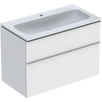 Geberit ICon wastafel - 90cm KeraTect - met onderkast - 2 la witmat - softclose - mat wit SW637838