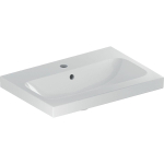 Geberit ICon Light wastafel - 60x42x17cm - 1 wasbak - 1 kraangat Midden - met overloopgat - keramiek - glans wit SW547006