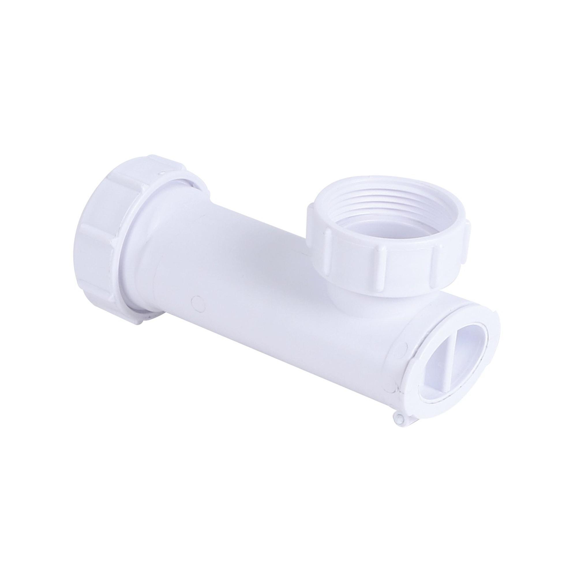 Siphon gain de place blanc pour lavabo 1 1/4 DN32 - 240 mm. de long -  Réglable en hauteur - FH12050610001
