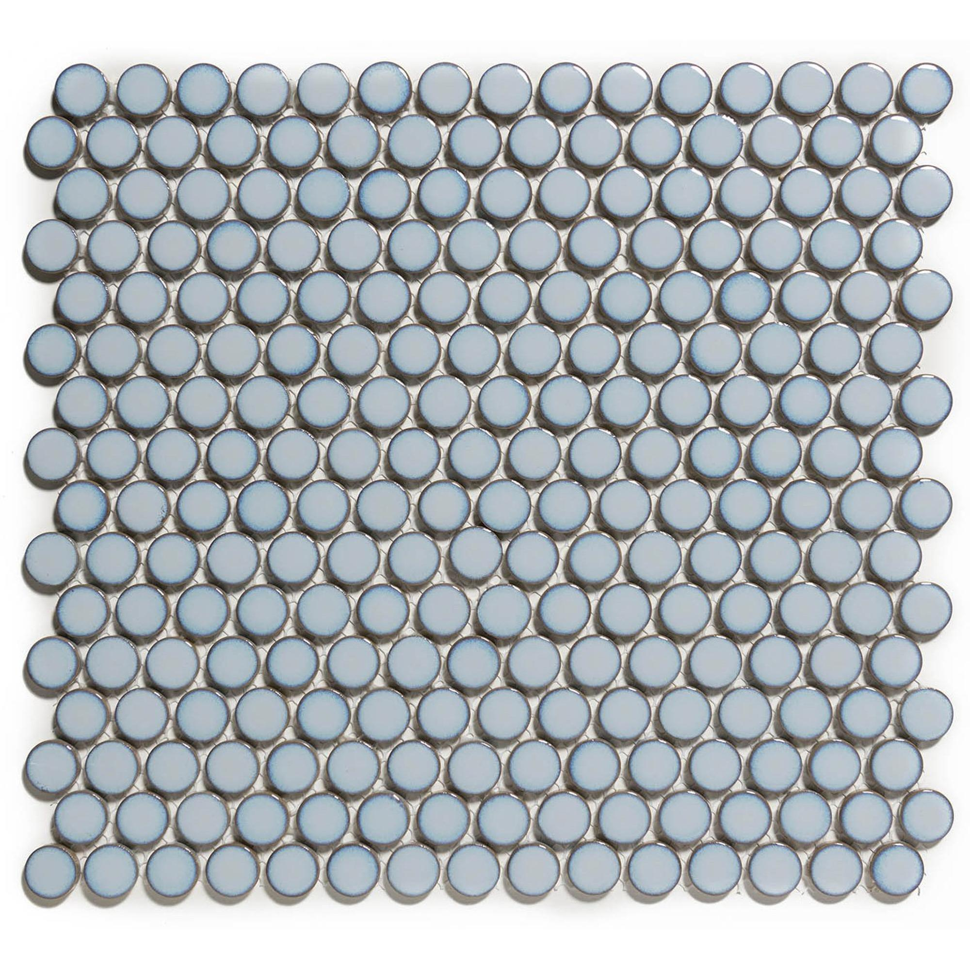 Carreau en grès cérame aspect mosaïque ronde blanche - Série PENNY REALONDA