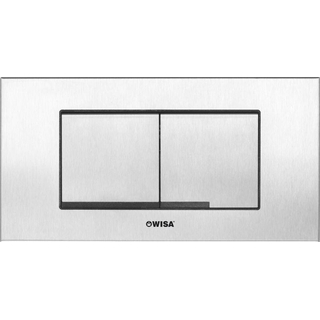 Wisa XT Kantos plaque de commande plastique acier mécanique 208x111mm avec double chasse pour élément WC XT RVS