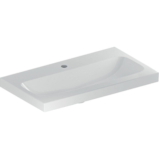 Geberit icon lavabo léger 75x42x17cm 1 lavabo 1 trou pour robinetterie au milieu sans trop-plein céramique blanc brillant