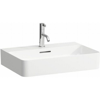 Laufen Val Lave-mains côté bas meulé 60x42cm avec 1 trou de robinet et trop-plein LCC blanc