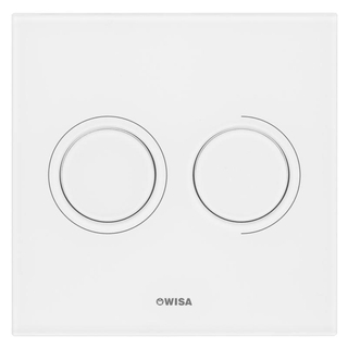 Wisa Luga plaque de commande verre pneumatique 16x16cm avec double chasse pour élément WC XS blanc