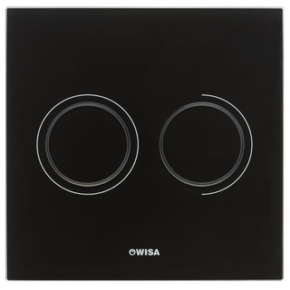 Wisa Luga plaque de commande verre pneumatique 16x16cm avec double chasse pour élément WC XS noir