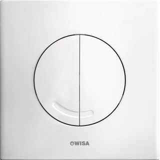 Wisa Argos bedieningsplaat vierkant kunststof 16x16cm dualflush DF wit TWEEDEKANS