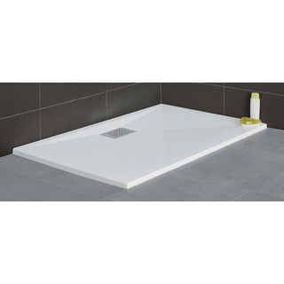 Kinedo Kinesurf Sol de douche 140x90x9cm anti-dérapant évacuation côté longue blanc