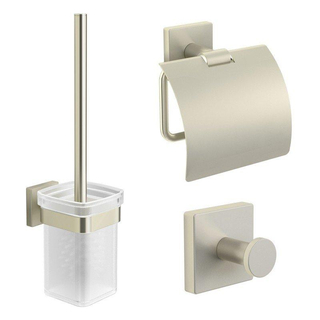 Royal Plaza Robinia toiletset met haak closetrol en borstelhouder geborsteld nikkel