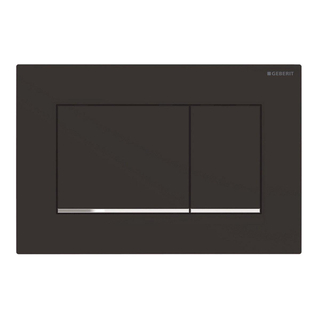 Geberit Sigma30 bedieningplaat met dualflush frontbediening voor toilet 24.6x16.4cm zwart mat TWEEDEKANS
