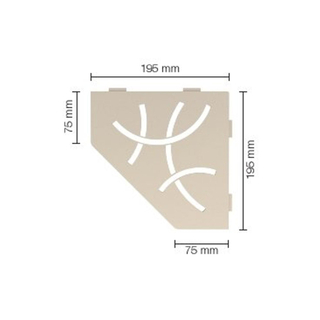Schluter étagère courbe 19,5x19,5cm acier inoxydable brossé