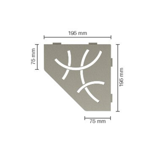 Schluter étagère courbe 19,5x19,5cm gris pierre