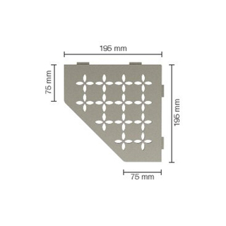 Schluter Shelf-E-S2 planchet - 19.5x19.5x0.5cm - inbouw - Driehoek - Perforatie: Floral - gecoat steengrijs