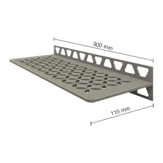 Schluter Shelf-W-S1 planchet - 30x11.5x0.5cm - inbouw - Rechthoek - Perforatie: Floral - gecoat steengrijs