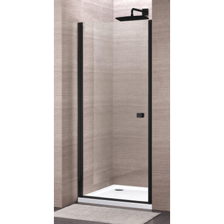 Royal Plaza Hendra Porte de douche pivotante 100x195cm noir mat et verre clair Clean