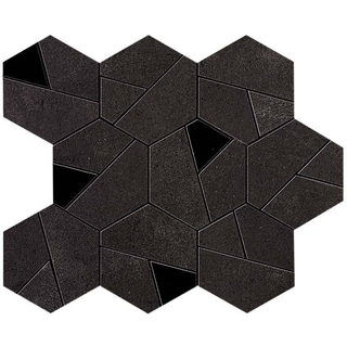 Atlas Concorde Boost Mozaiektegel - 25x30cm - 9mm - gerectificeerd - Porcellanato - Tarmac (Zwart)