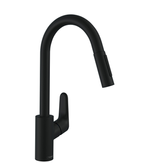 Hansgrohe Focus Mitigeur de cuisine 1 trou 240 mm avec douchette extractible à jet normal et douchette noir mat