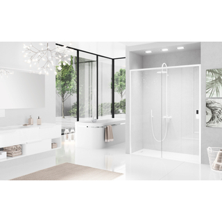 Novellini Douchedeur - 97-101x200cm - helder - wit mat