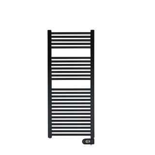 Zehnder Aura E elektrische handdoekradiator 90.6x50cm 500watt 230 volt | 50 Hz Staal Zwart Mat TWEEDEKANS