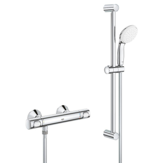 GROHE Grohtherm 500 thermostatische opbouw douchemengkraan met glijstang en handdouche Chroom