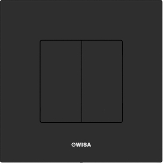Wisa XS Plaque de commande - carrée - 16x16x1 - double chasse - plastique - noir mat