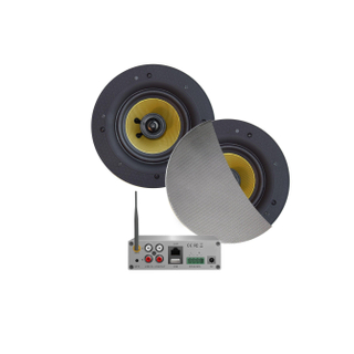 Aquasound WiFi Audio wifi-audiosysteem - (airplay - dlna) - 70 watt - incl zumba speakers mat chroom (230 mm) - . 230v/24v - lan / wlan