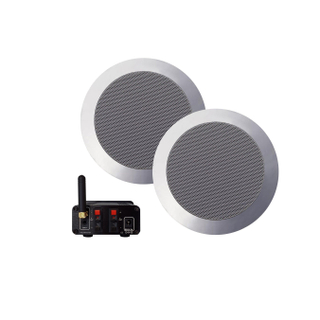 Aquasound Bluetooth Audio système audio bluetooth - (35 watt / bt4.0 / auto-aux ) - avec ensemble d'enceintes twist (chrome mat) - 230v/12v