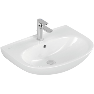 Villeroy & Boch O.novo Wastafel - 60x46x18cm - glans wit Alpin (wit) - met overloop