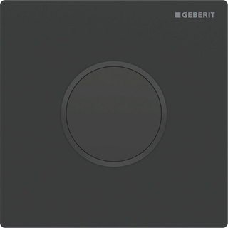 Geberit type 10 urinoir à plaque de poussée actionnement électronique de la chasse d'eau obv batterie acier inoxydable noir mat avec anneaux design noirs brillants