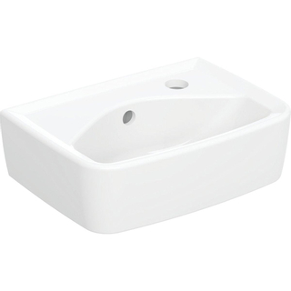 Geberit Bastia Lave-main carré - 35x25 cm - trou pour robinet - trop-plein - blanc