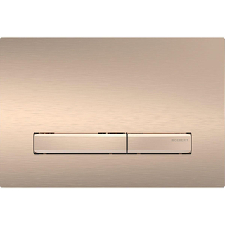 Plaque de commande Geberit Sigma50 - chasse d'eau à 2 boutons - boutons rectangulaires - rouge doré/rouge doré brossé/e-t-cl