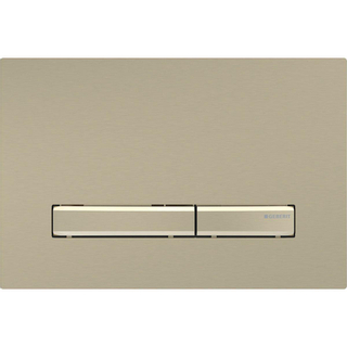 Plaque de commande Geberit Sigma50 - chasse d'eau à 2 boutons - boutons rectangulaires - laiton/mes.geb./easy-to-cl