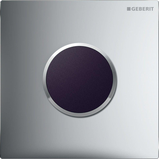 Geberit type 10 urinoir plaque de poussée activation électronique de la chasse d'eau obv alimentation secteur zinc moulé sous pression chrome mat anneaux brillants