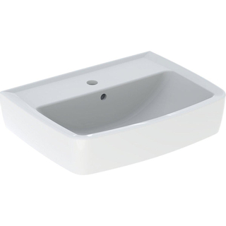 Geberit Bastia lave-main carré - 50x38cm - trou pour robinet - trop-plein - blanc