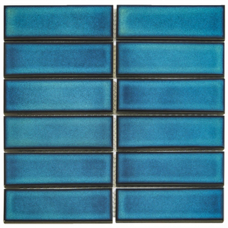 The Mosaic Factory Barcelona - Carrelage mosaïque - 30x30cm - carrelage mural - Rectangulaire - porcelaine - Azure Blue Speckle brillant