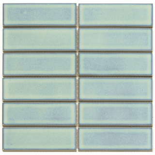 The Mosaic Factory Barcelona mozaïektegel - 29.1x29.7cm - wandtegel - Rechthoek - Porselein Turquoise Glans