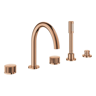 Grohe Atrio private collection Mitigeur baignoire sur gorge - 5 trous - avec poignées - Warm sunset brillant (cuivre)