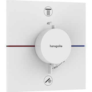 Hansgrohe Showerselect Comfort E thermostat encastré pour 2 fonctions mat blanc
